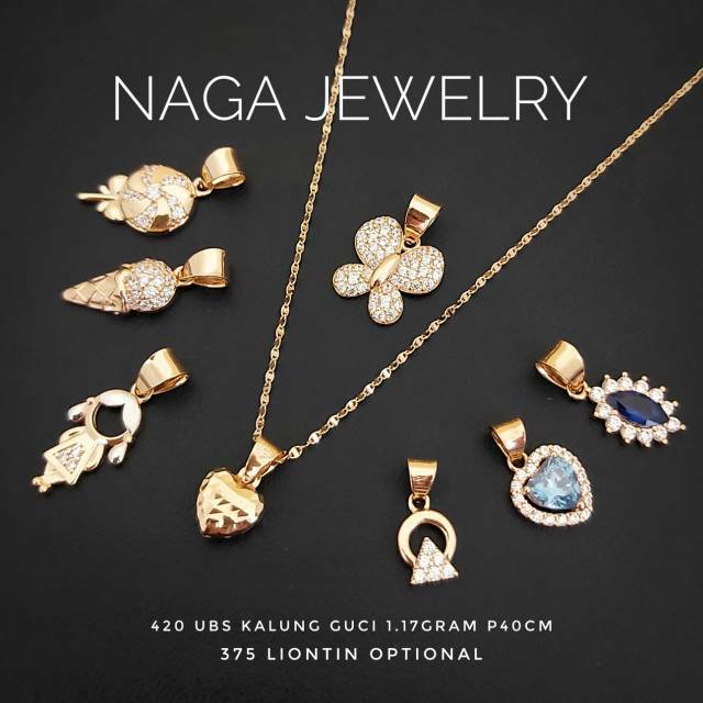 KALUNG DAN LIONTIN EMAS SETENGAH TUA