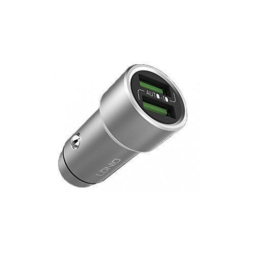 LDNIO C302 Car Charger Mobil 3.6A Dual Port USB Micro Type C Lightning Fast Charging