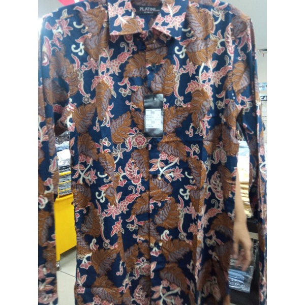 kemeja batik lengan panjang platini