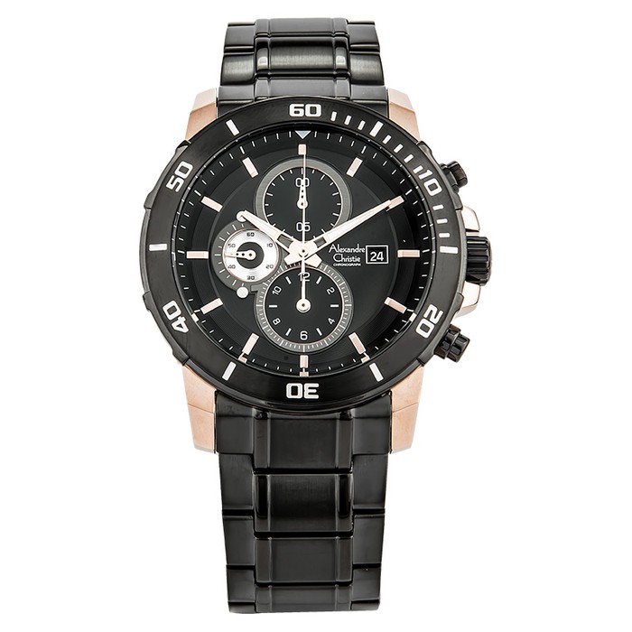 Jam Tangan Alexandre Christie AC 6473 MC BBRBA Black Rosegold