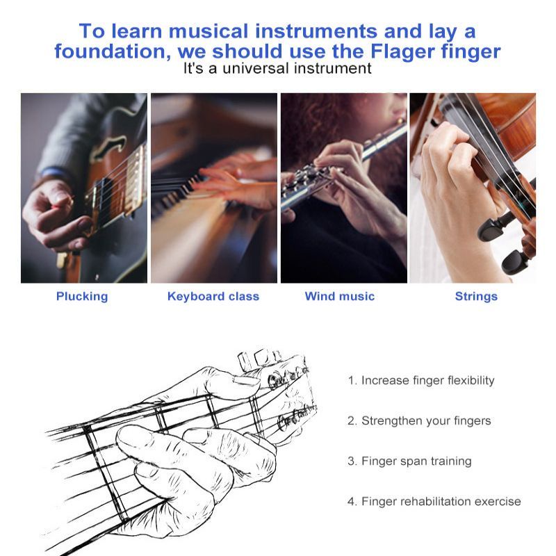 Finger Exercise Gitar Alat Senam Jari Latihan Gitar Hand Fingering Grip Alat Latihan Jari Gitar