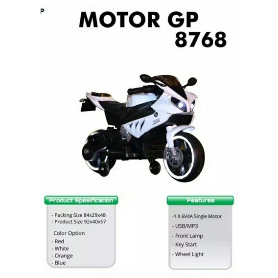 MOTOR AKI ANAK ANAK | MOTOR AKI GP | MOTOR AKI MAINAN BISA DITUNGGANGI DAN ADA MUSIK | MOTOR MAINAN 