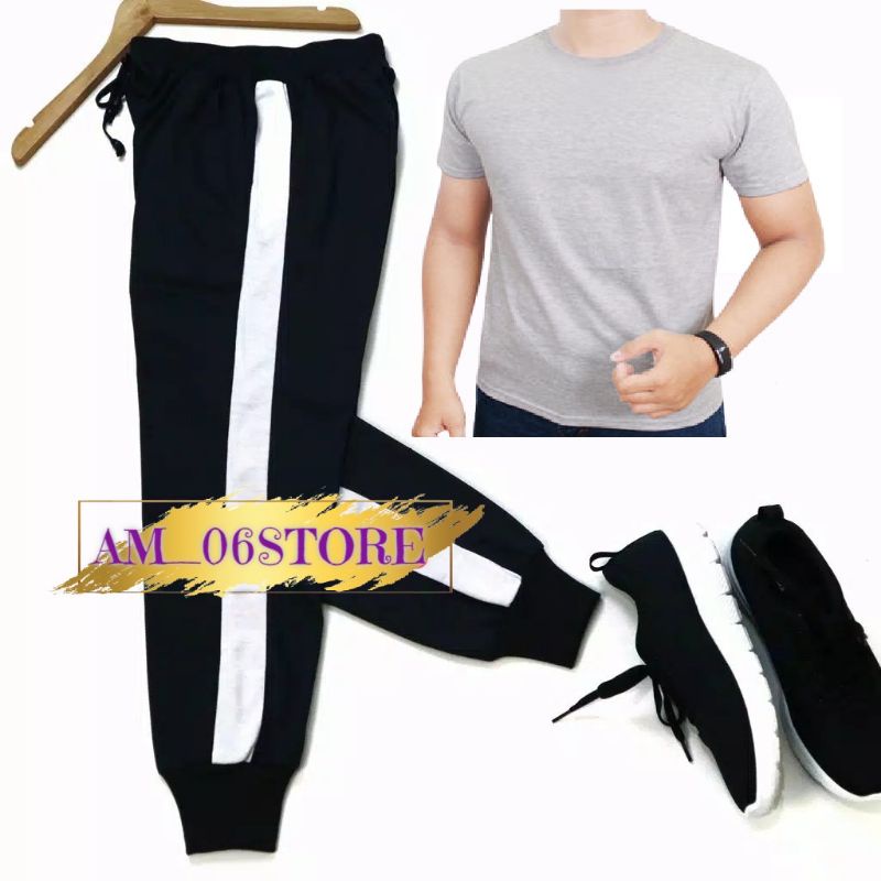 terhits setelan Jogger+kaos polos pria wanita celana Jogger kaos polos Naura olshop 12