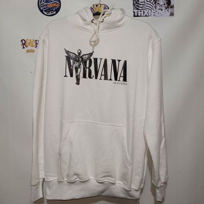 HM HOODIE NIRVANA WHITE