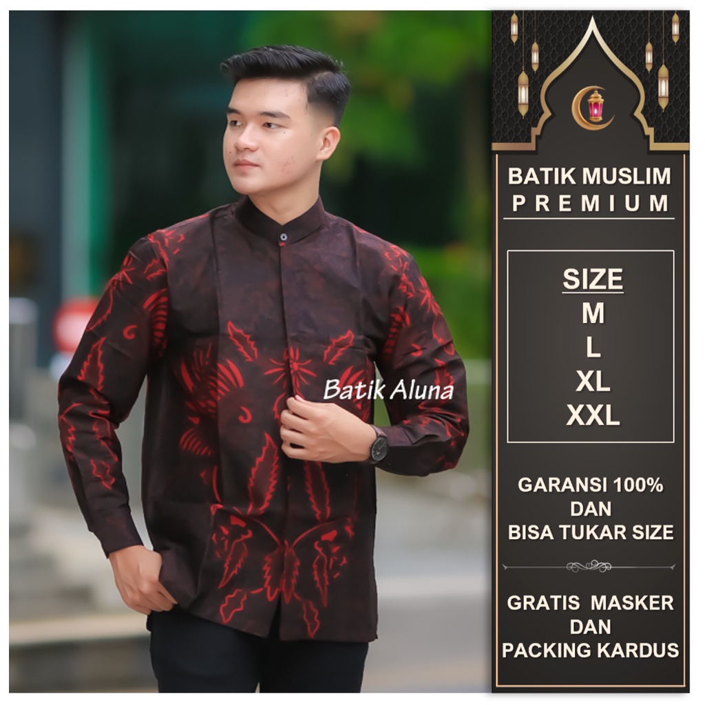 KOKO DEWASA baju koko pria lengan panjang premium terbaru 2022 Kemeja Koko Motif Batik Lengan Panjang Baju Koko Muslim Pria Dewasa Kualitas Premium Full Furing Slim Fitt