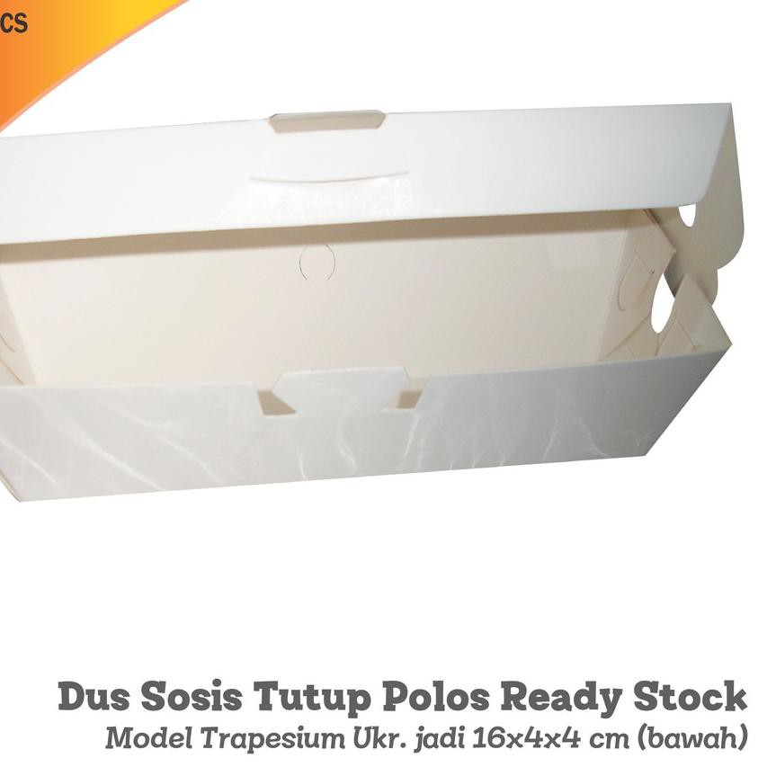 

♞ Dus Sosis Bakar / Box Sosis Bakar POLOS 16 x 4 x 4 cm Foodgrade ISI @ 85 pcs/pack ♪