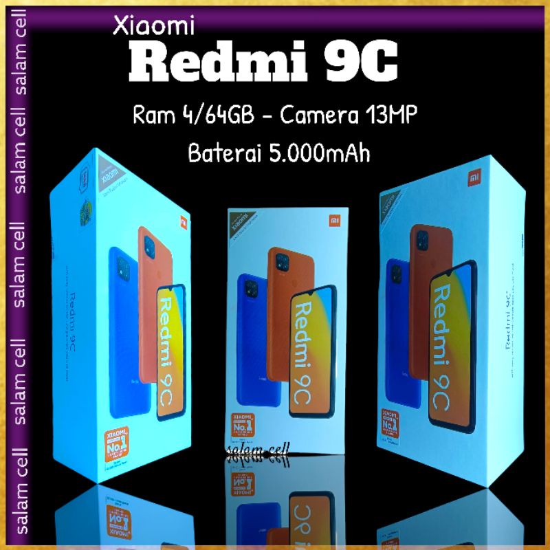 Redmi 9C Ram 4/64Gb Baterai 5.000MaH No Repack Garansi Resmi-0
