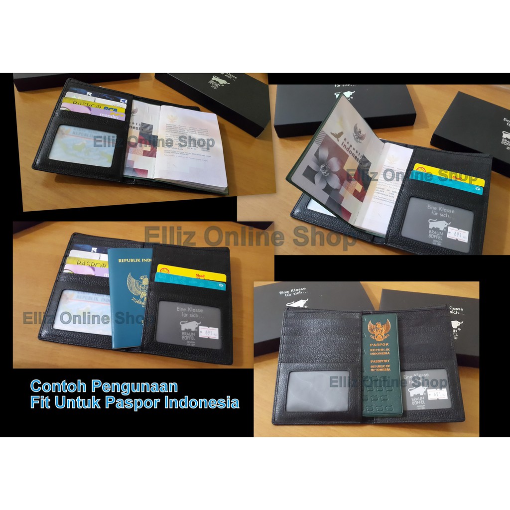 PASSPORT HOLDER DOMPET PASPOR Braun Buffel 691 - Kulit Asli - Import