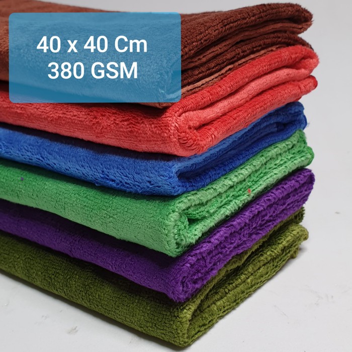 Kain microfiber murah dan bahan alus 40cm x 40cm 380GSM untuk mobil, motor dan alat rumah tangga