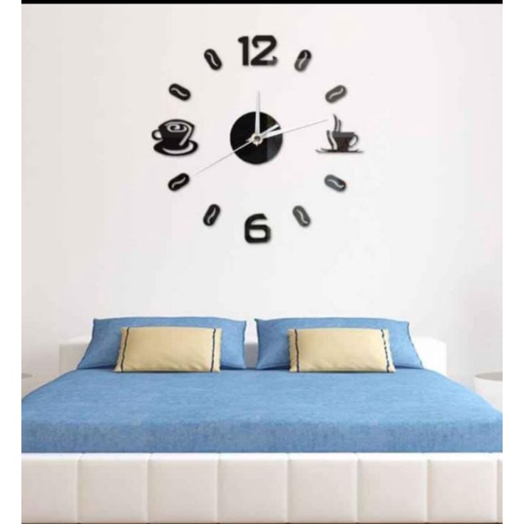 hiasan dinding jam dinding jumbo diy 150cm jam dinding besar dan jumbo jam dinding tempel tembok pajangan dinding hiasan jam dinding aesthetic dinding ruang tamu jam dinding unik jam dinding murah jam dinding gold-COFFE BELL MINI