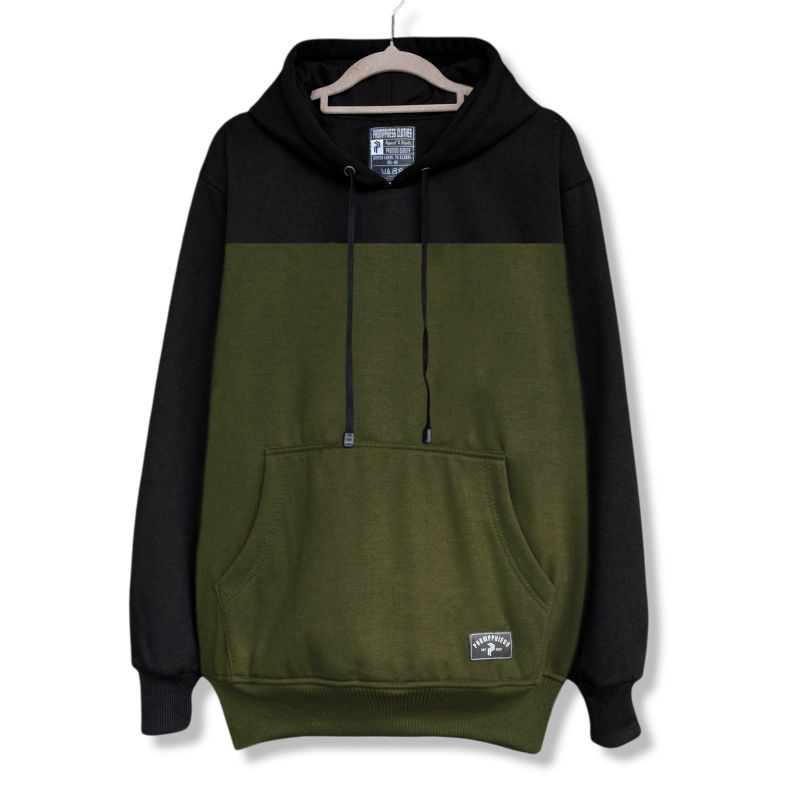 Sweater Hoodie Kombinasi Fleece Tebal Pria Wanita Premium Distro (BAYAR DI TEMPAT)