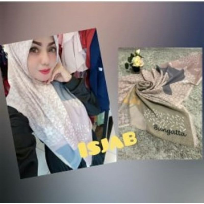 segiempat bungatta kerudung VOAL motif