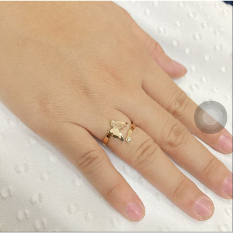 Cincin titanium kupu-kupu mata satu n518