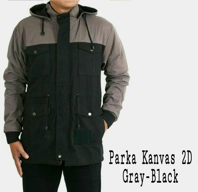 Jaket Parka Kombinasi Pockets Pria/Cowok Murah