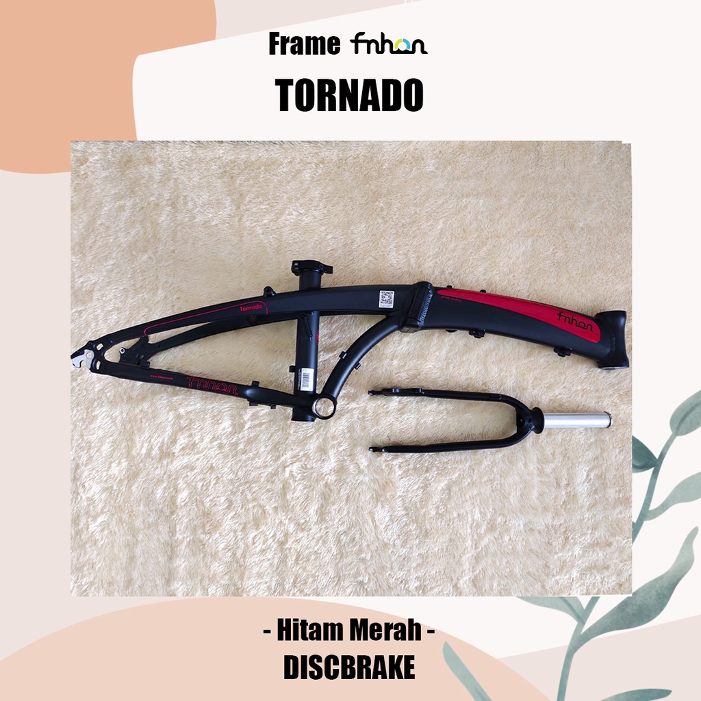 Frame Set Fnhon Tornado Hitam Merah Discbrake Db Disc Brake 20 22 inch Black Red not Blast Gust Storm