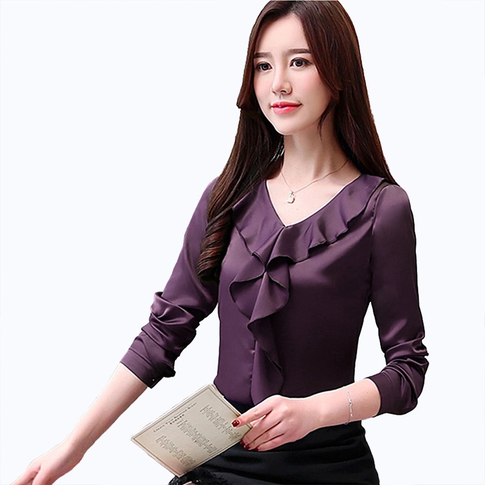 Blouse Lengan panjang Wanita Gaya Korea variasi rampel Model Terbaru - XSHOP Haneul