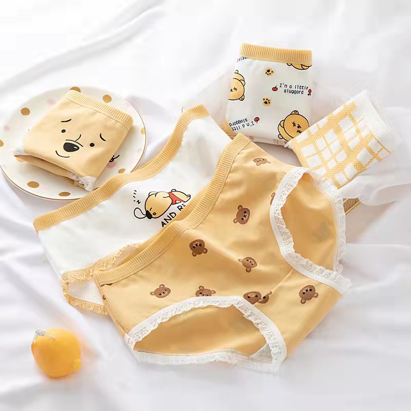 Celana Dalam Wanita Kawaii Yellow - CD Imut Fashion Undies Celana Dalam Wanita Polos High Quality