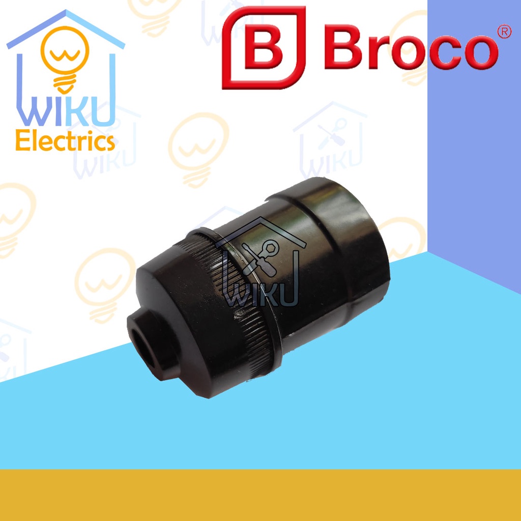 BROCO 216L Fitting / Colokan Lampu Gantung Hitam E27 Dudukan Lampu Taman Cafe