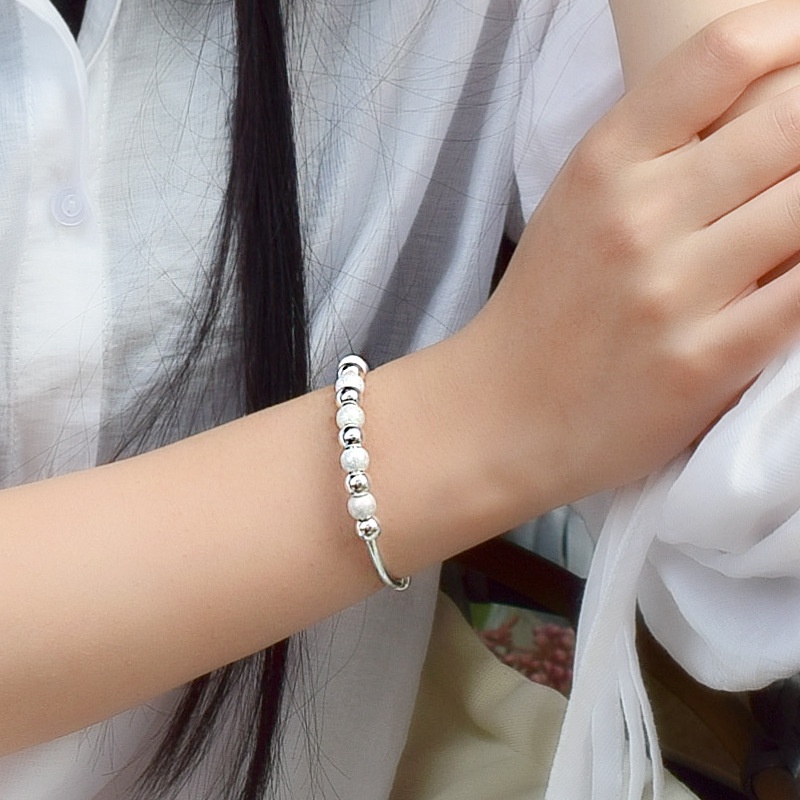 Gelang Manik-Manik Lapis Silver Gaya Kasual Untuk Wanita