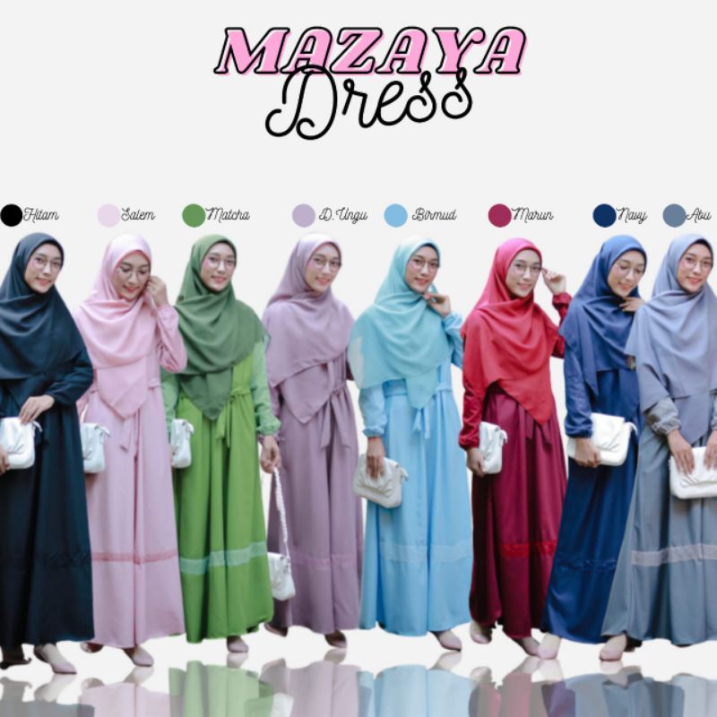Mazaya Toyobo mix Tile dot. Gamis Adem manis simpel & mewah