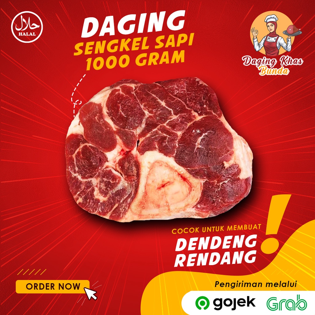 

(PREMIUM) Daging Sapi Sengkel Shank Sapi Lokal Segar FRESH 1KG 1 KG 1000 gram