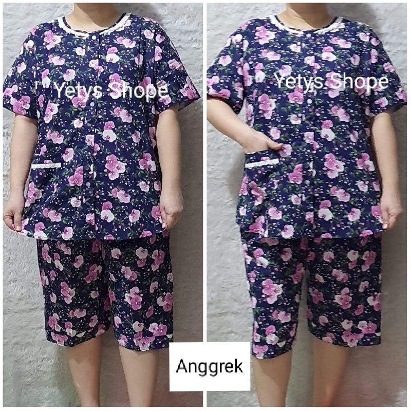 Full Kancing Hoki&Sheila LD 110  Baju Tidur Piyama  Fit XL