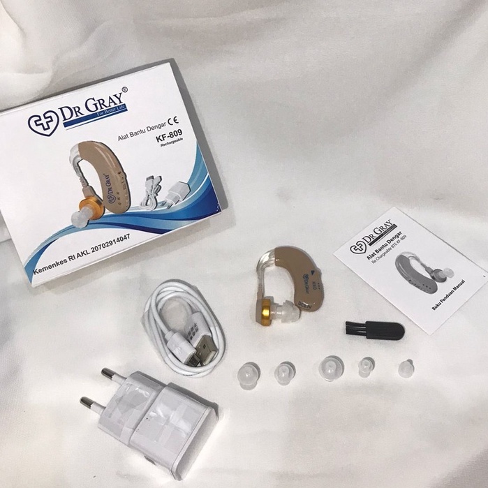 Hearing Aid Recharge Alat Bantu Dengar DR GRAY KF809  BTE Bisa Cas  - KF-809 garansi resmi (Rechargeable)