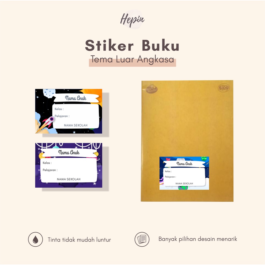 

(30pcs)label nama Stiker dan label buku pelajaran edisi LUAR ANGKASA