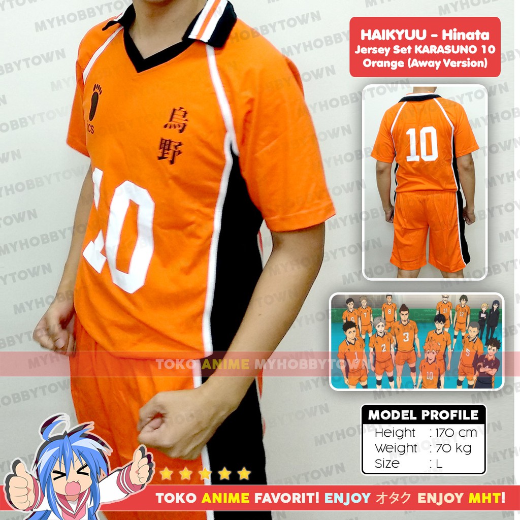 Kostum Jersey Karasuno No. 10 Hinata Shoyo Haikyuu To The Top Cosplay