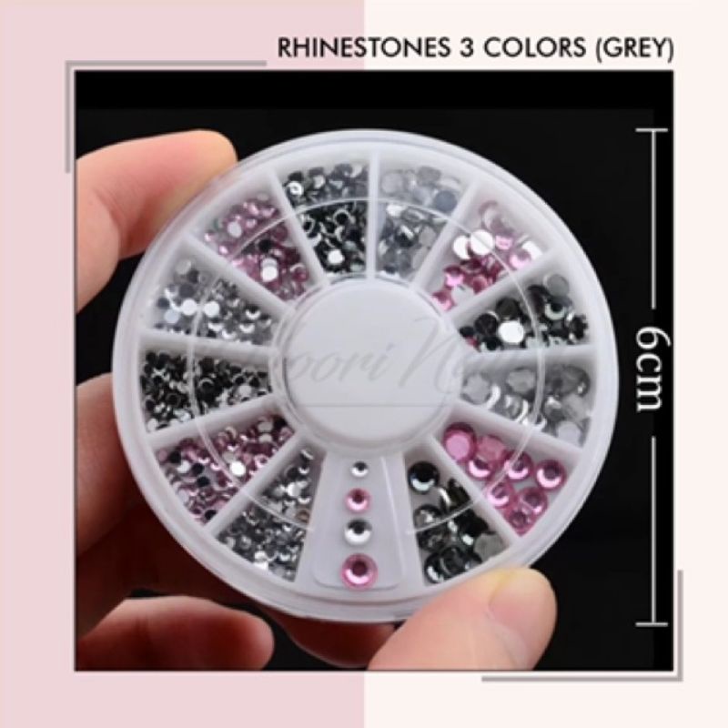 Rhinestones 3 colors rhinestone 3 warna wheel grey rhinestones silver rhinestone pink rhinestones