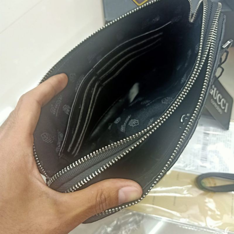 Handbag Gucci GG Embos Clutch Tas Tangan Kulit Asli Impor