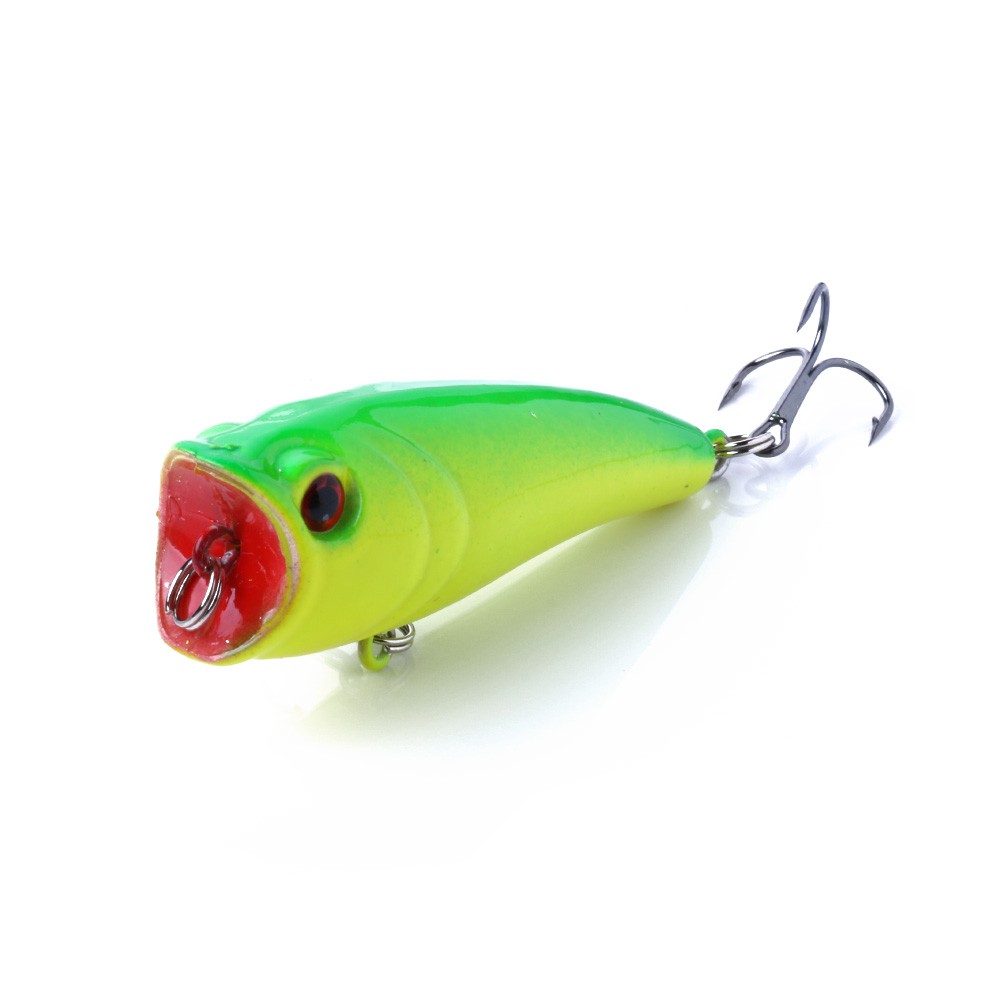 Hengjia 1pc Umpan Pancing Popper Wobbler 6.5cm 7g 8 # Dengan Kail Treble