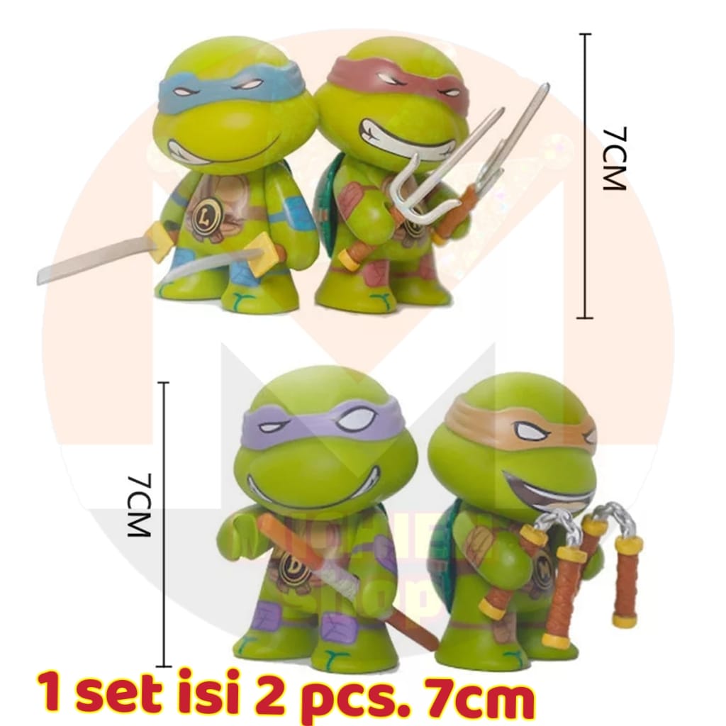 Ninja Turtle Kura Kura Ninja Figure Mainan Pajangan Topper Cake