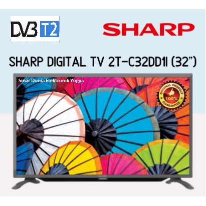 SHARP LED Digital TV 32&quot; DVB-T2 HDMI USB Movie 2T C32DD1I 32DD1I 32DD1