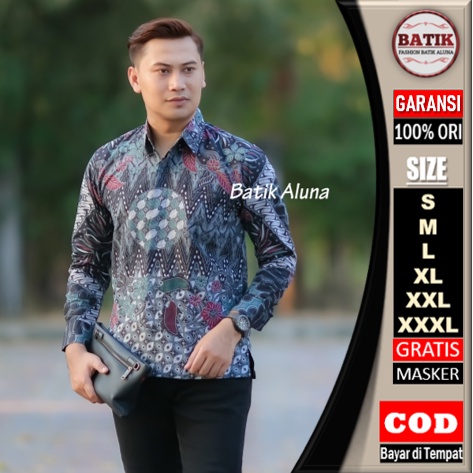 Atasan Batik Pria Lengan Panjang Premium Kemeja Batik Pria Lengan panjang Reguler ASD 103