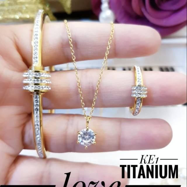 Titanium set perhiasan 2429j