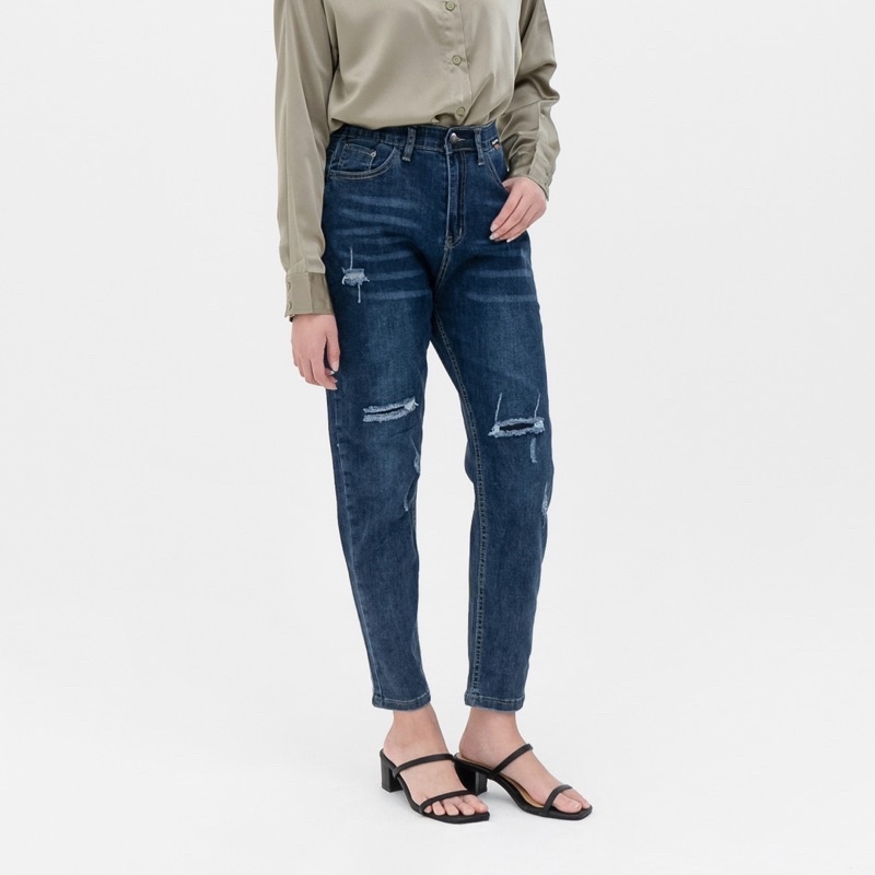 VIERLIN - Jeans 8335 - HIGHWAIST BOYFRIEND JEANS MELAR