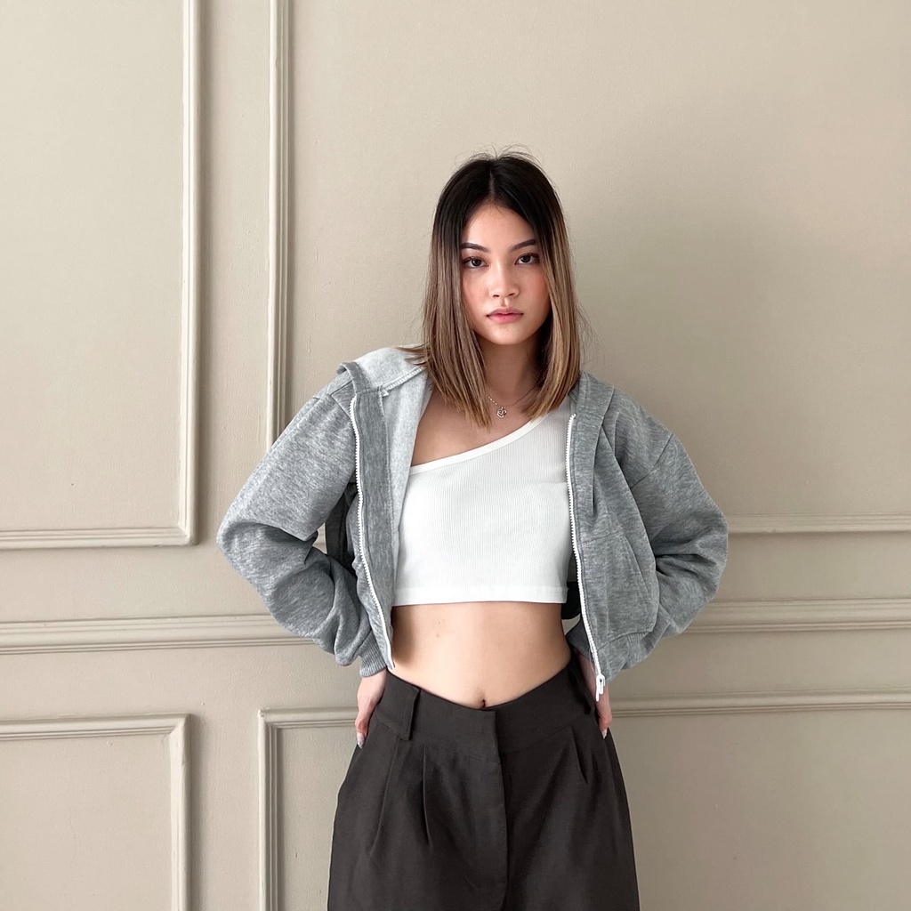 Crop zip-up jacket