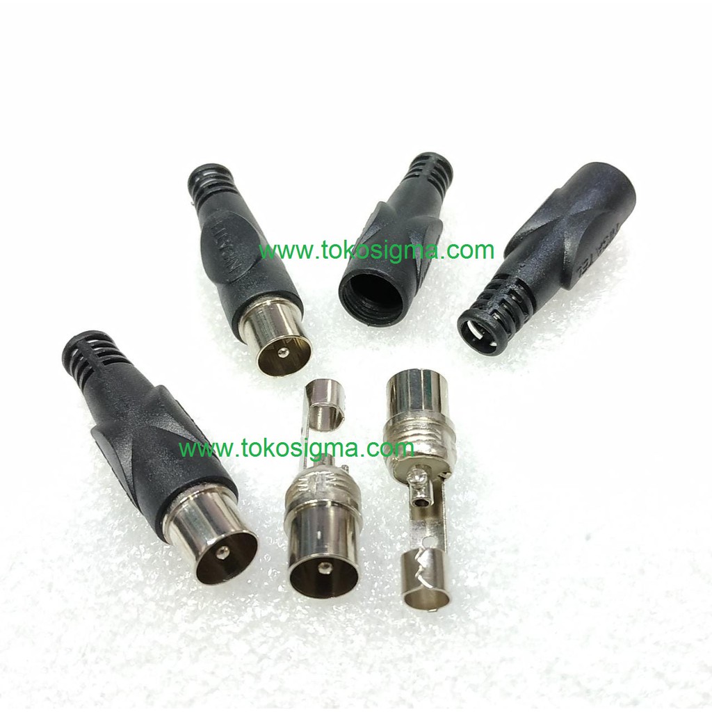 4 PCS KONEKTOR KEPALA COLOKAN KABEL ANTENA TV RF MALE RAKIT SKRUP