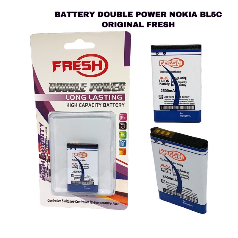 BATTERY NOKIA BL4C BL5C DOUBLE POWER  POWER FRESH