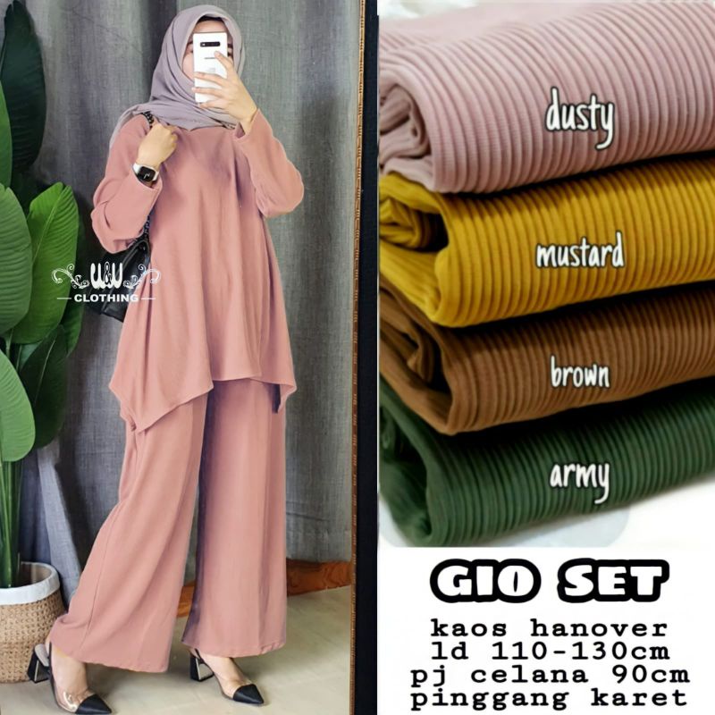 gio set tunik import bahan rajut tebal. Setcel remaja polos original by w&w