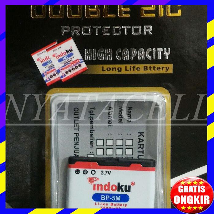 ACC HP BATERAI INDOKU NOKIA BP 5M BP5M BATERAI DOUBLE POWER 3200MAH