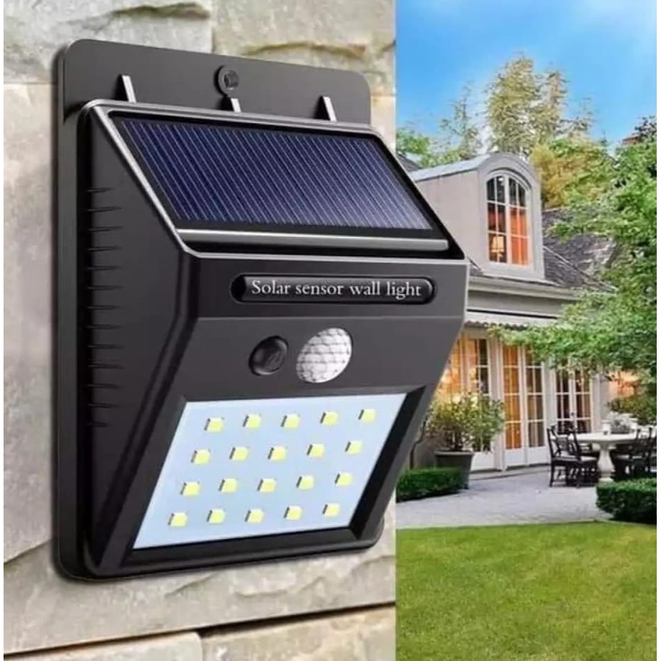 Lampu Sensor Tenaga Surya Solar Sensor 20 LED Wall Light- Lampu Outdoor Lampu Dinding Led Tenaga Surya- Lampu Tembok Tenaga Matahari 20 LED-Hemat Energi