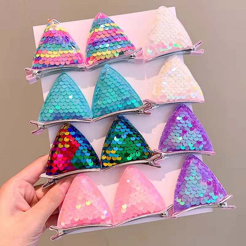 (Hello Girl)F111 2pcs/Set Jepit Rambut Anak Motif Telinga Kucing Blink Gaya Korea Import