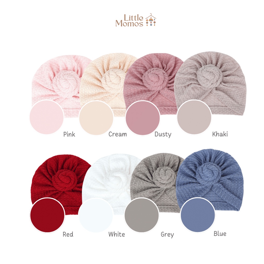 Little Momos Turban Anak Bayi Donut Waffle 0-2 tahun - Bandana Bayi Perempuan