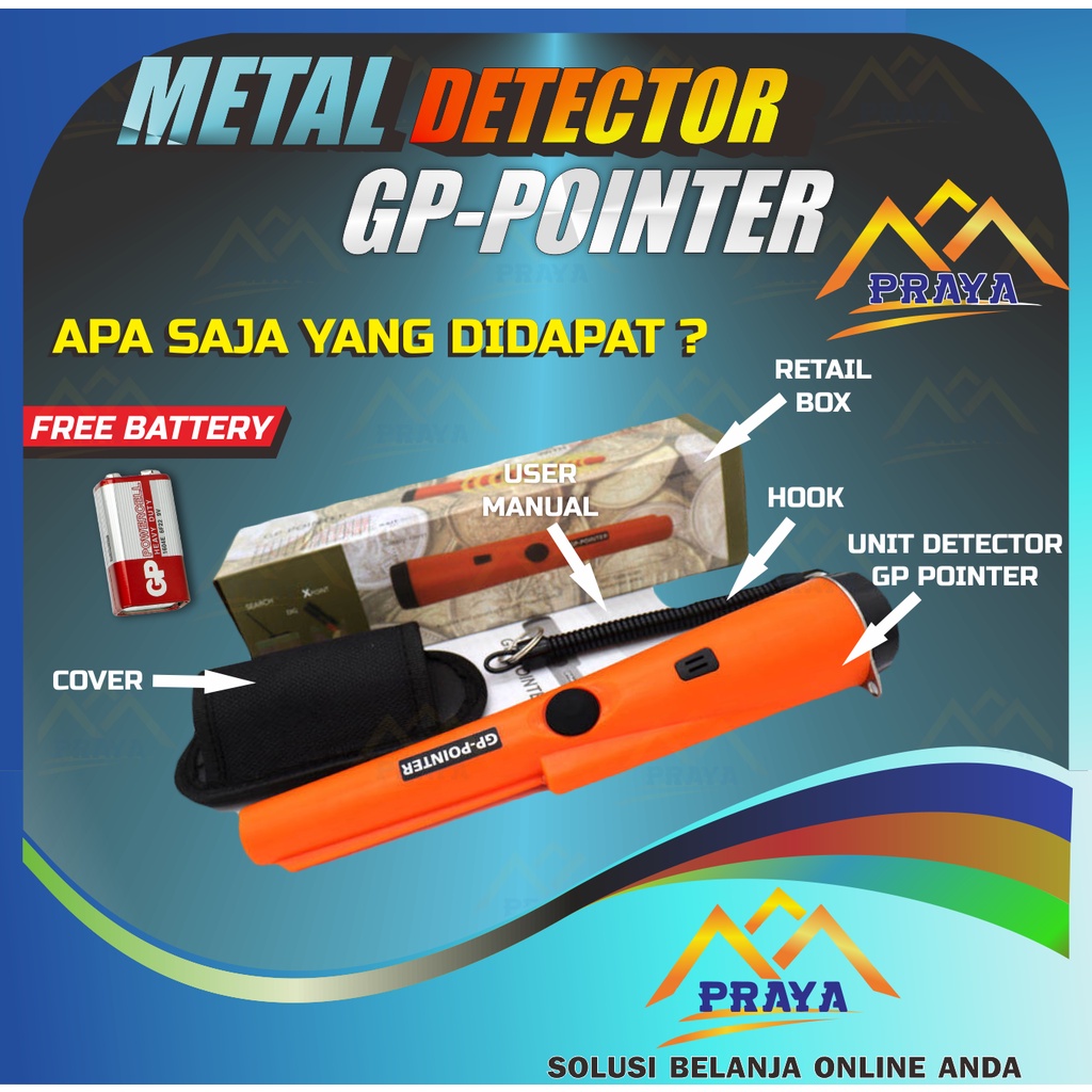 GP Pointer S Metal Detektor / Alat Deteksi Logam Metal Emas Perak BUKAN GARRET PRO POINTER