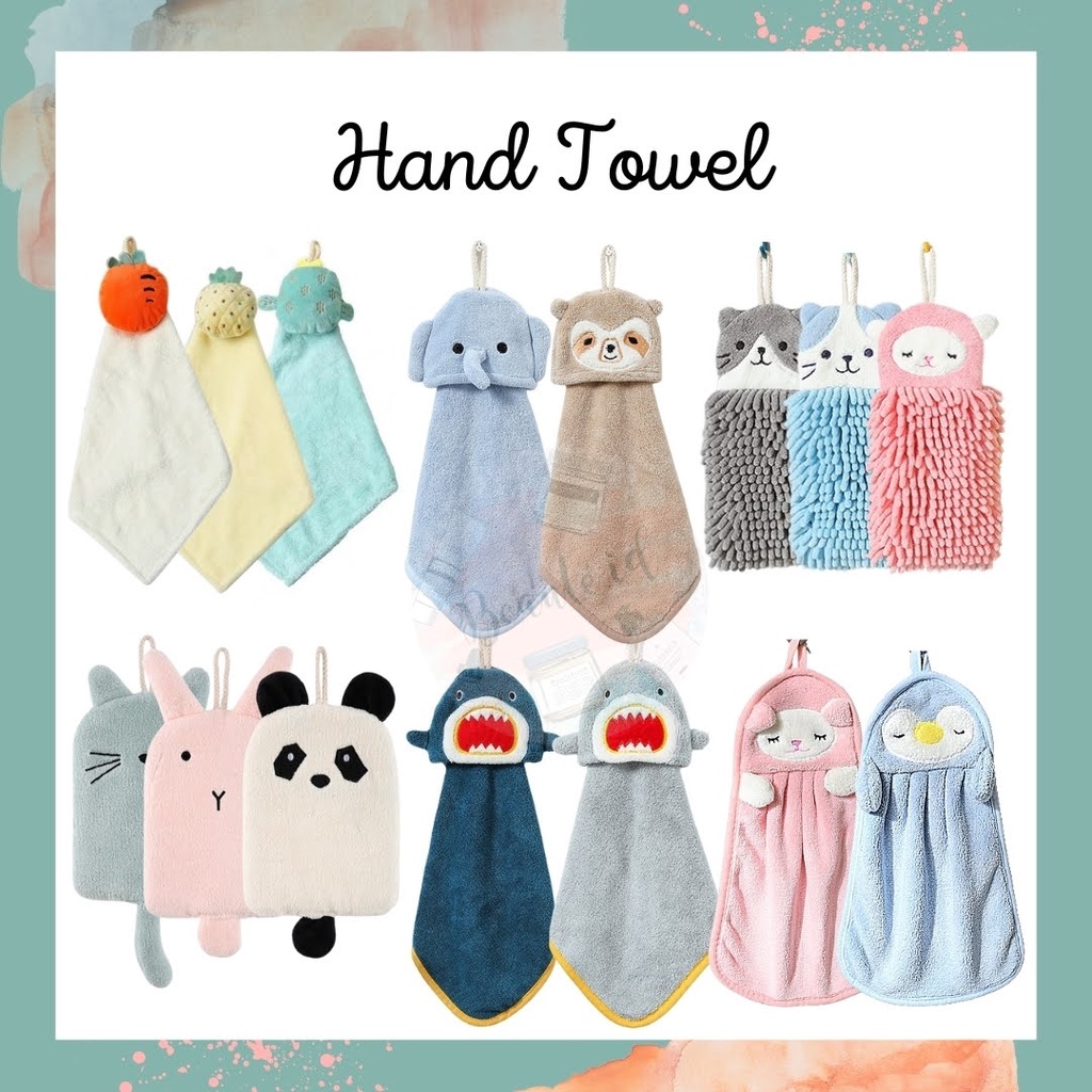 Handuk Tangan Lap Tangan Gantung Dekorasi Wastafel Dapur Kamar Mandi Model Buah Strawberry Nanas Kartun Hewan Lucu Pinguin Koala Domba Untuk Anak Cepat Serap / Kering Quick Drying Hand Towel Halus Lembut Bahan Chenille Coral Fleece / Velvet