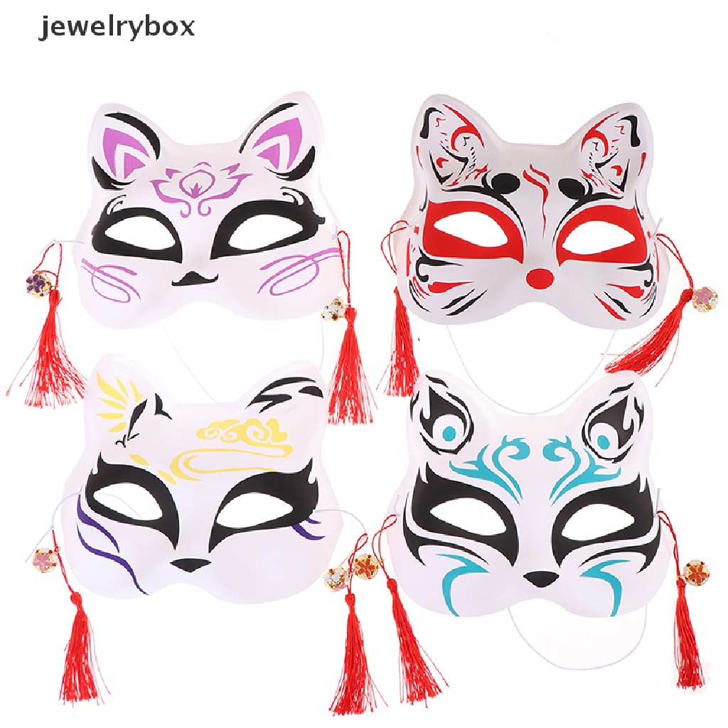 1 Pc Masker Setengah Wajah Desain Anime Rubah Kucing Untuk Alat Peraga Pesta Cosplay