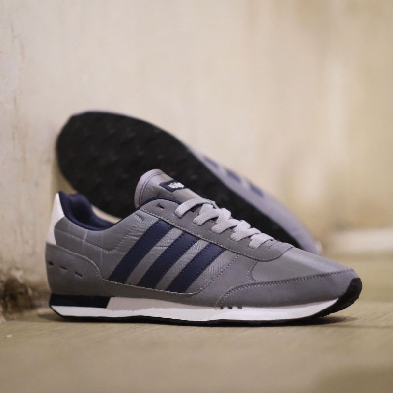 ADIDAS NEO CITY RACER GREY NAVY ORIGINAL 100% - SEPATU PRIA - SEPATU WANITA - SEPATU ADIDAS ORIGINAL