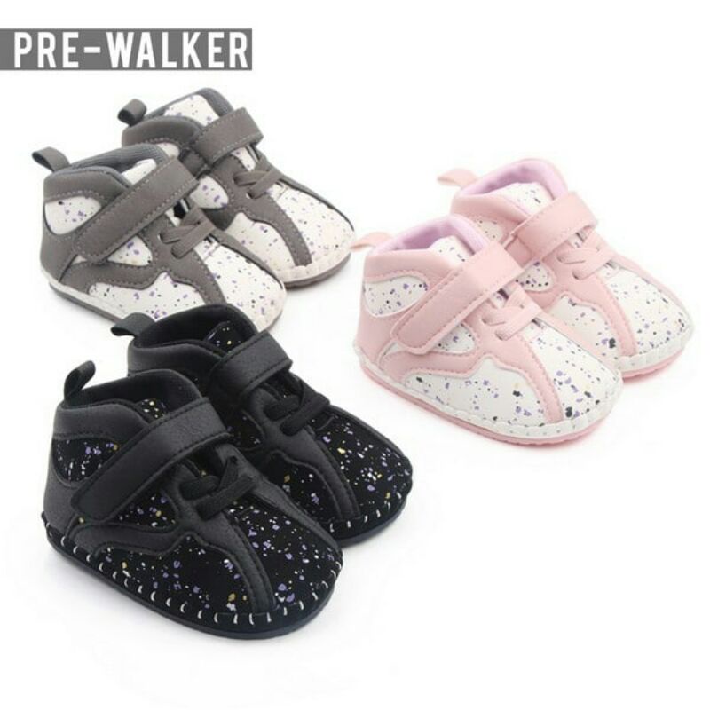 Sepatu Prewalker Bayi Perempuan - Sepatu Bayi Lucu Cantik Alas Sol Karet S1208